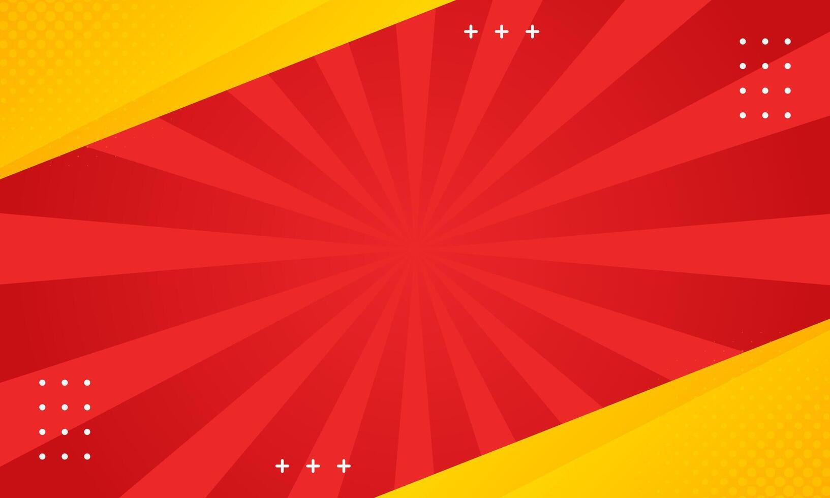 Red and orange abstract gradient background. Pop art comic sunburst effect background with halftone. Suitable for templates, sales banners, events, ads, web, and pages vector