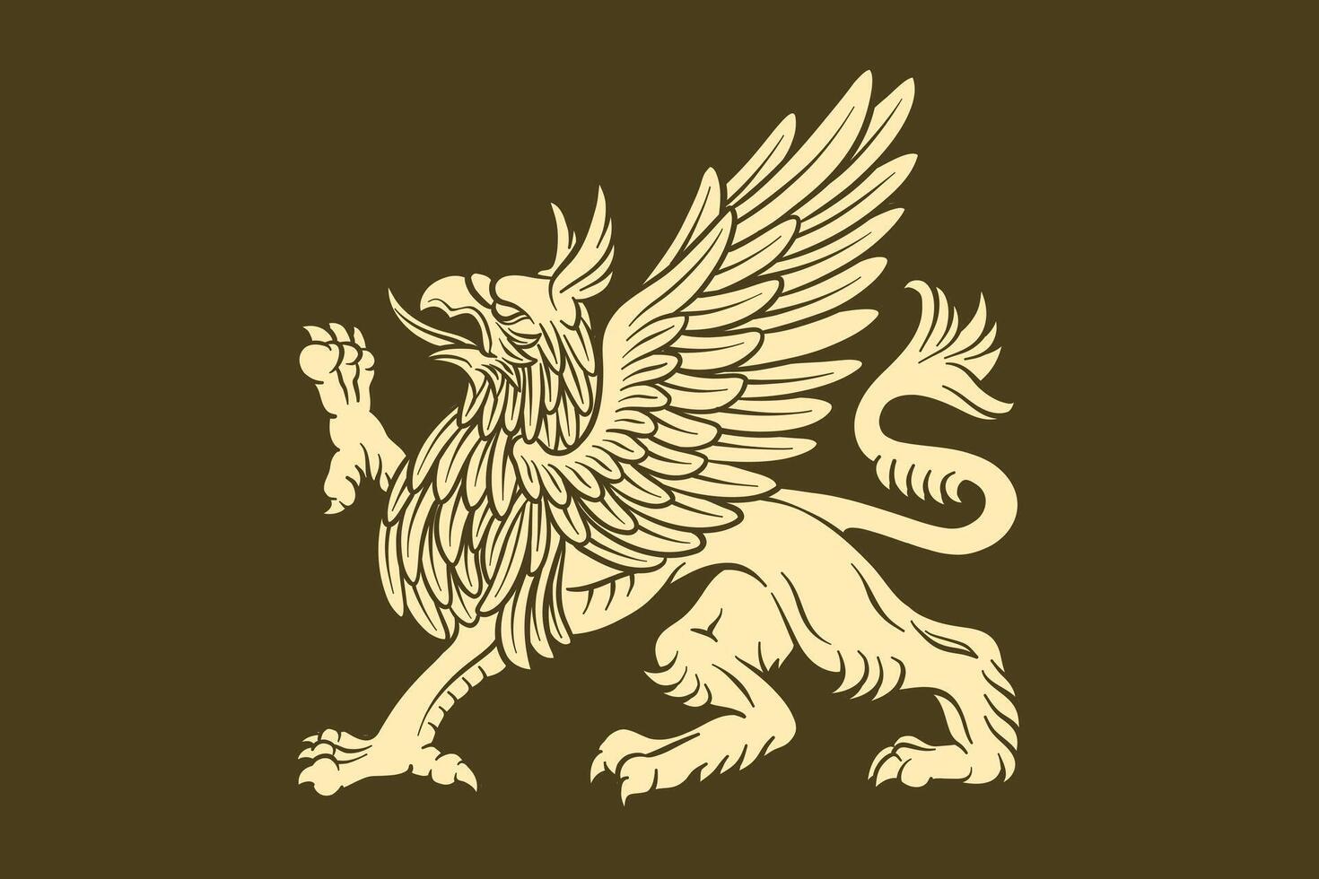 hand drawn Griffin illustration vector