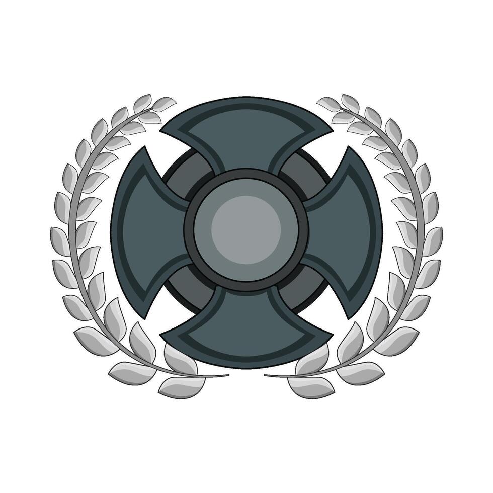 illustration of shield with laurel wreath vector
