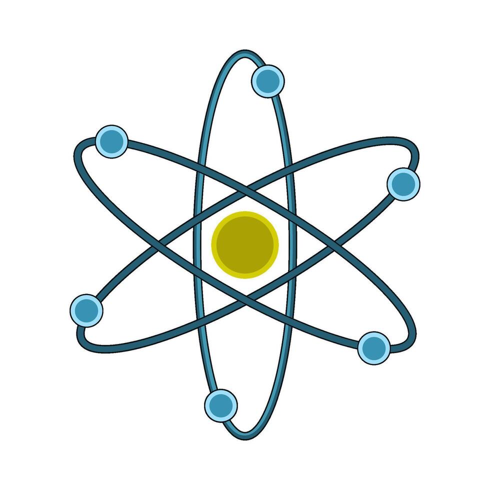 illustration of atom nuclear model vector