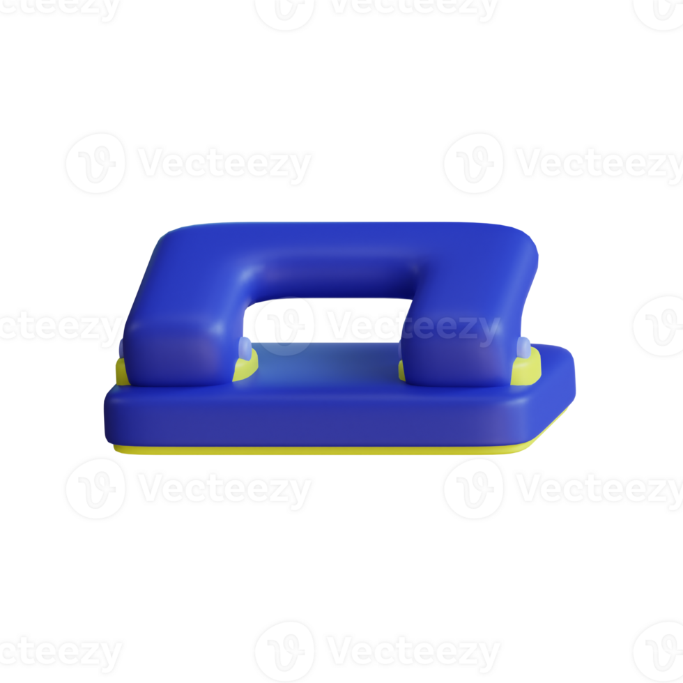 Blue hole punch on a transparent background. Office tool for paper. png