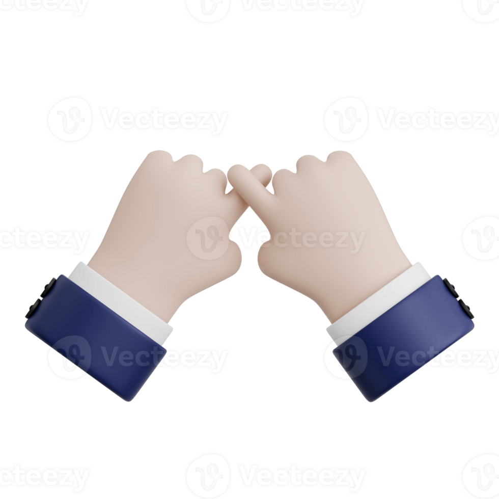 3D Rendered Hand Gesture Wrong. Transparent Background png
