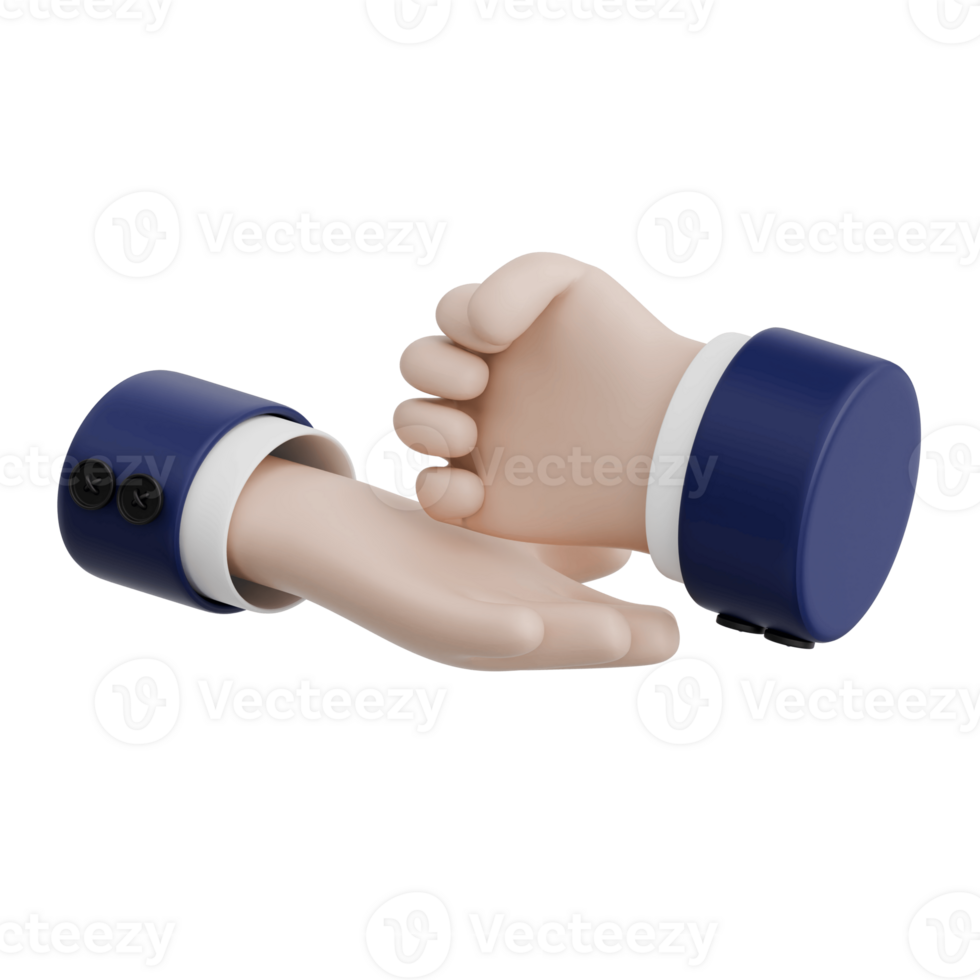 3D Rendered Hand Gesture are correct. Transparent Background png