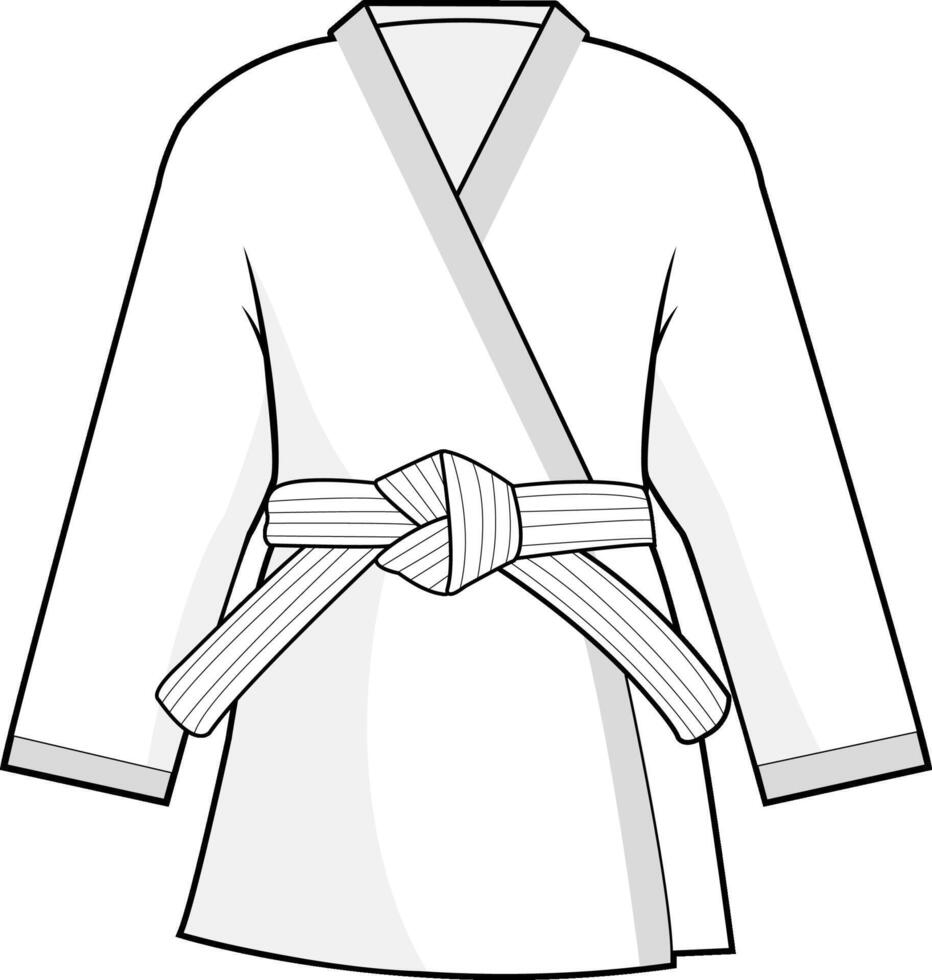 Martial arts kimono jacket. Karate, taekwondo, judo, jujitsu, kickboxing, or kung fu suit. vector