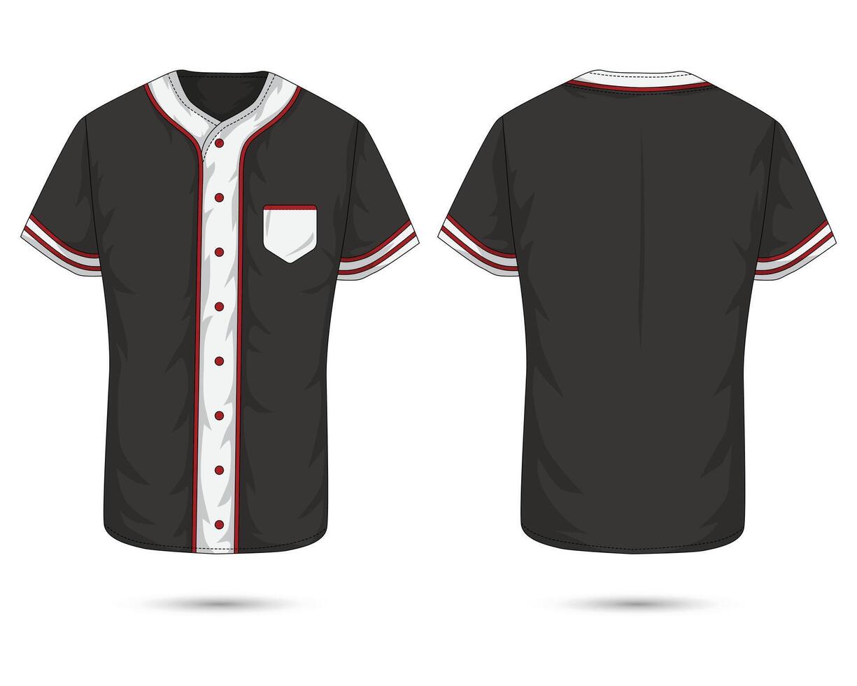 Baseball uniform mockup front and back view vector