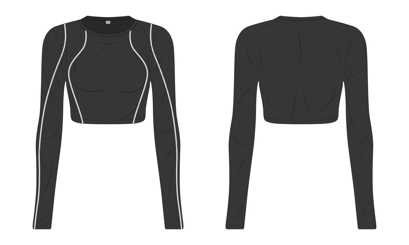 Women's sportswear mockup front and back view vector