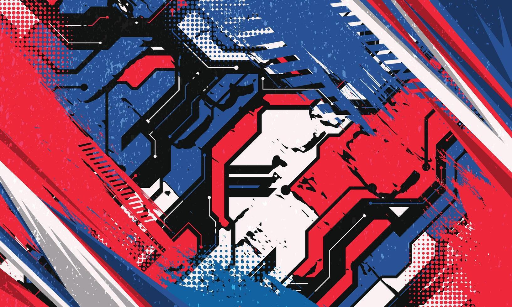 Abstract geometric background with textured grunge brush strokes vector