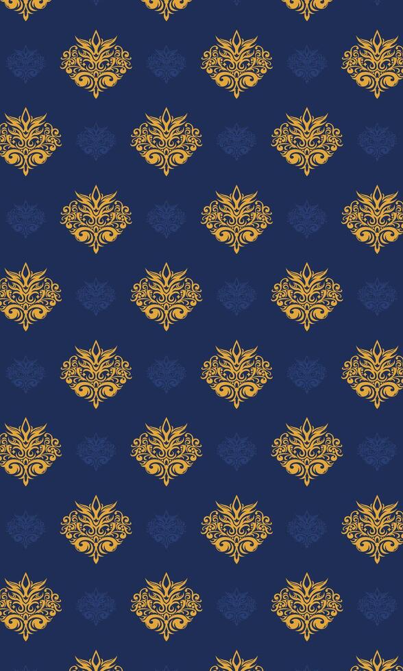 Vintage damask ornament pattern wallpaper vector
