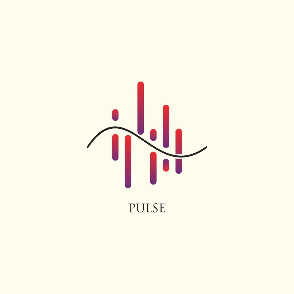 Pulse wave logo creative sound waves logo concept design template vector