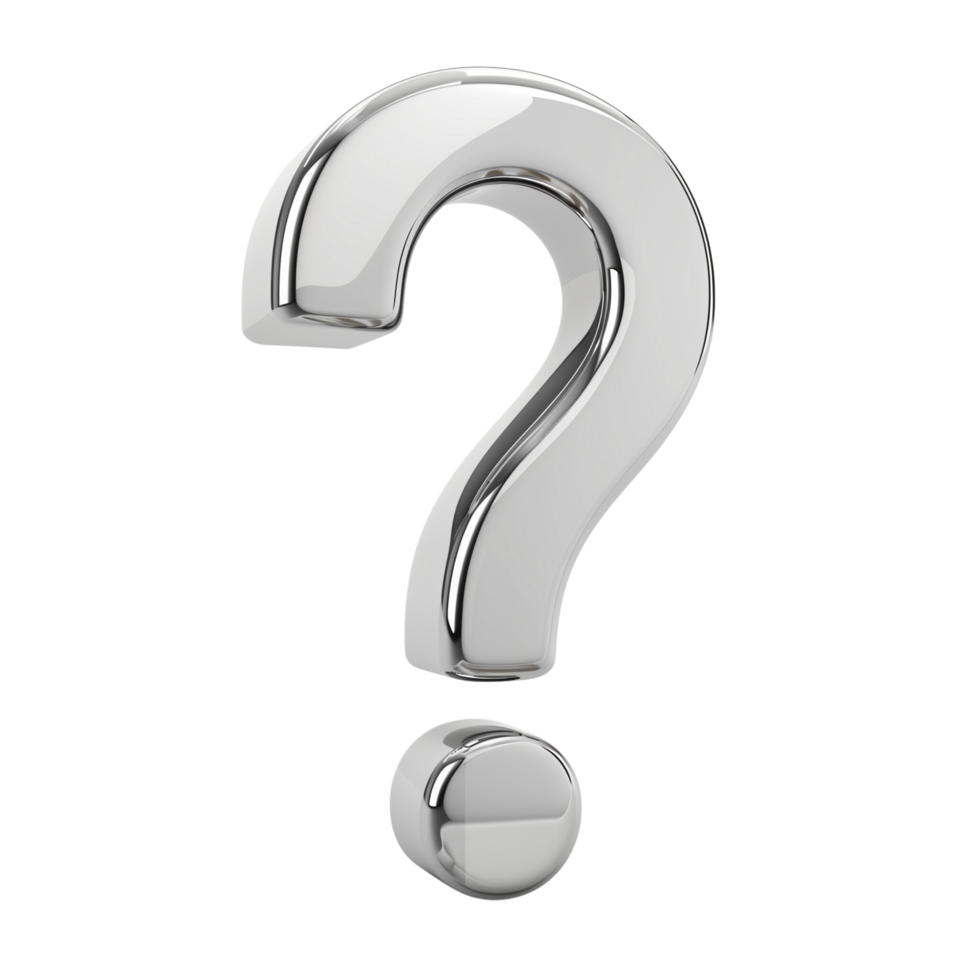 3D question mark isolated on a transparent background png
