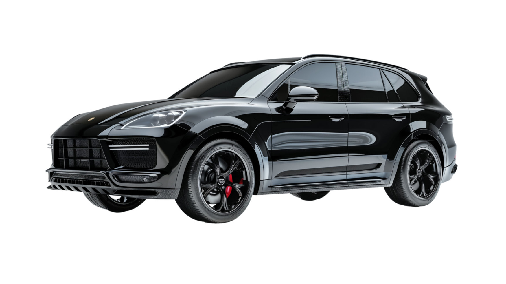A brand new luxury SUV, isolated on a transparent background png