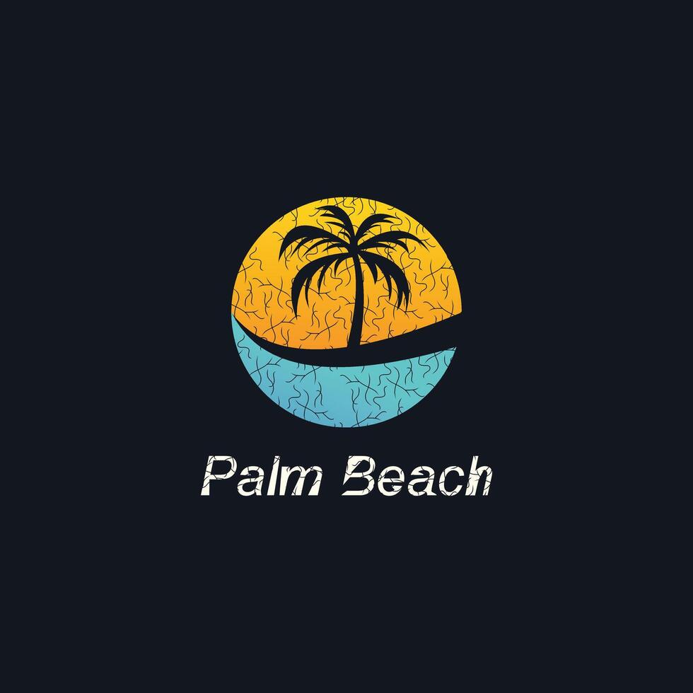 Palm logo design element icon with creative style vector