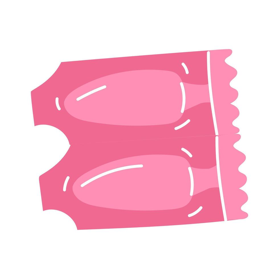 Female contraceptive hormonal candles, a flat contour icon in the form of a medicine. Suppositories in a blister for treatment in a pink package. element highlighted on a white background vector