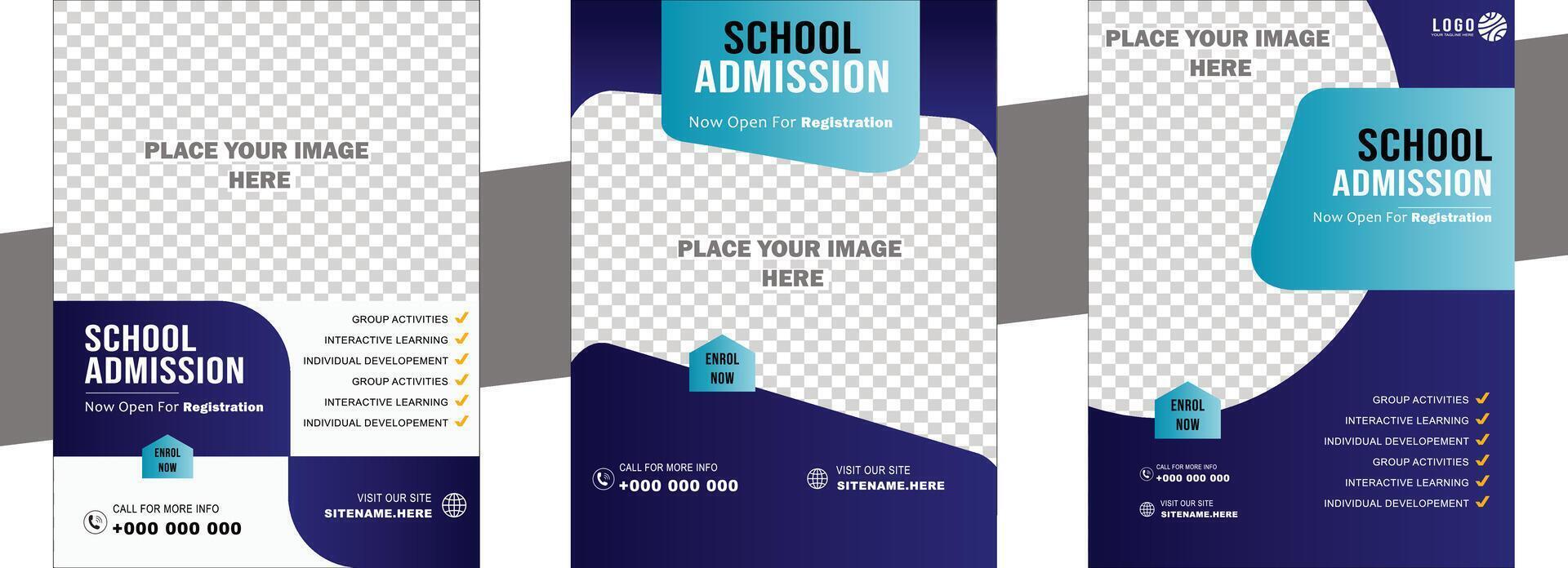 Best School Admission Flyer Template with Customizable Design Editable Text and Professional Graphics for Effective Student Enrollment and Marketing Campaigns vector