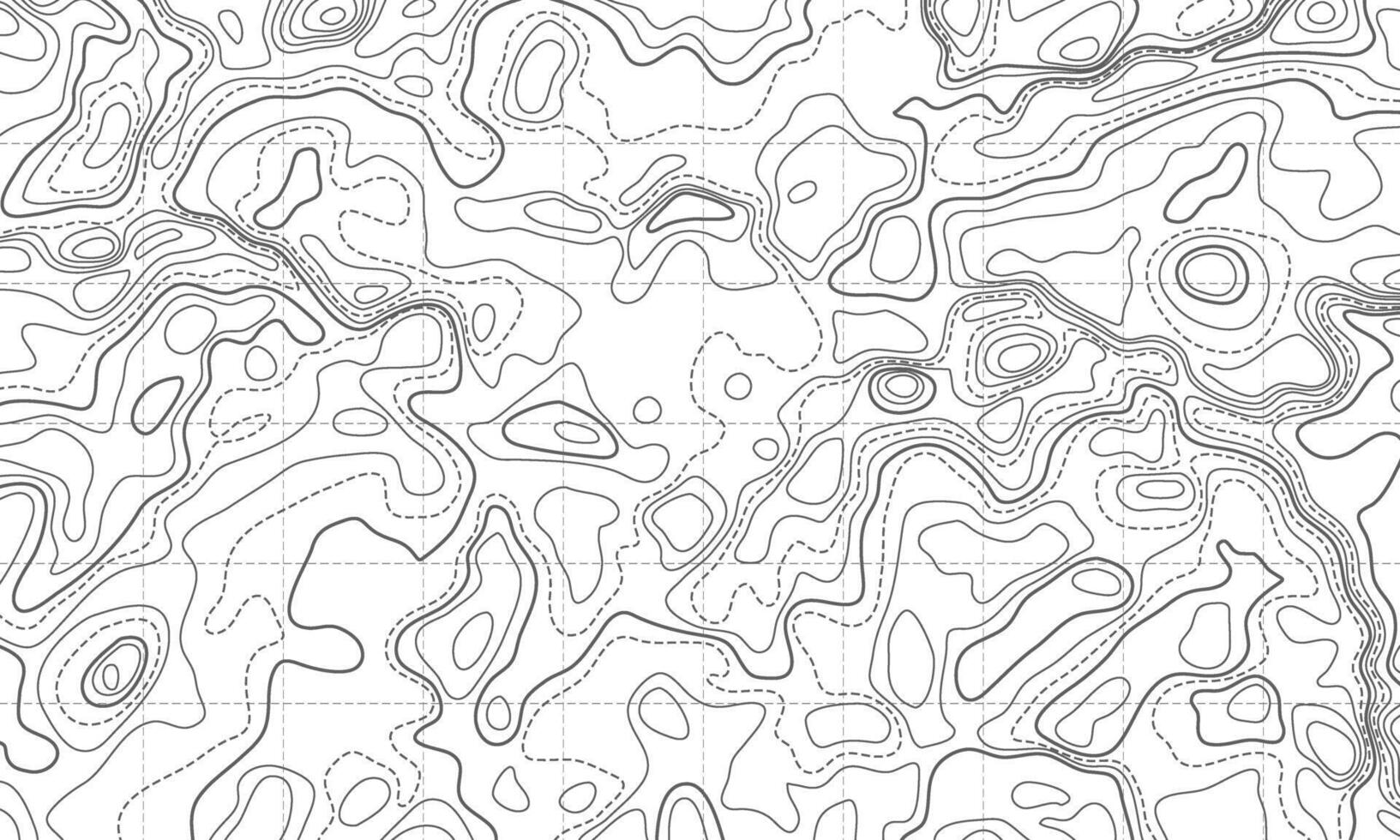 Ocean bottom topographic line map curvy wave isolines illustration. vector
