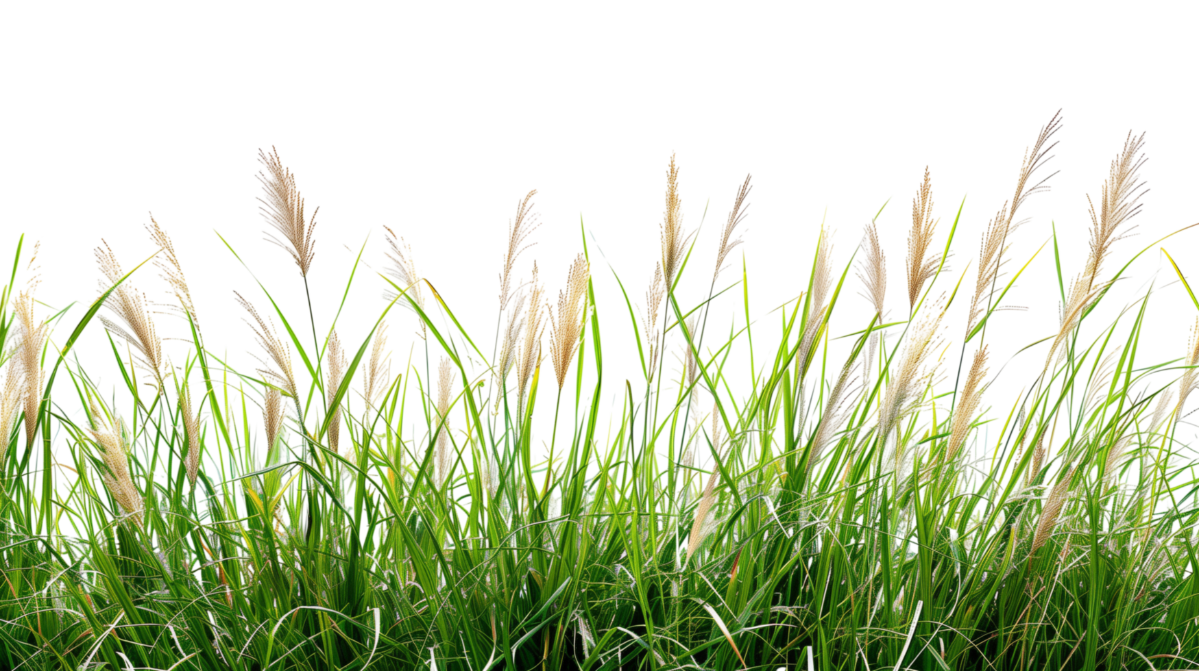 A detailed image of tall grass from a meadow isolated on a transparent background png