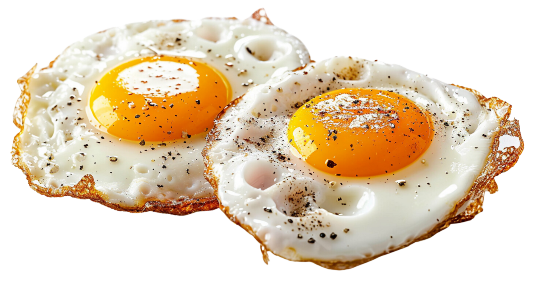 A perfectly cooked fried egg with a sunny-side-up yolk, isolated on a transparent background png