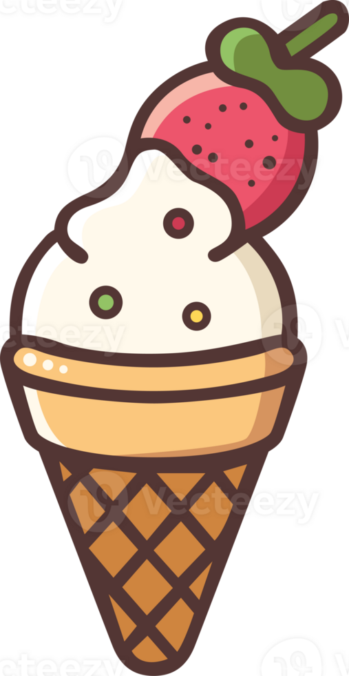 A delightful ice cream in kawaii style, featuring adorable faces and pastel colors, available in format, perfect for adding a sweet and playful touch to any digital project. png