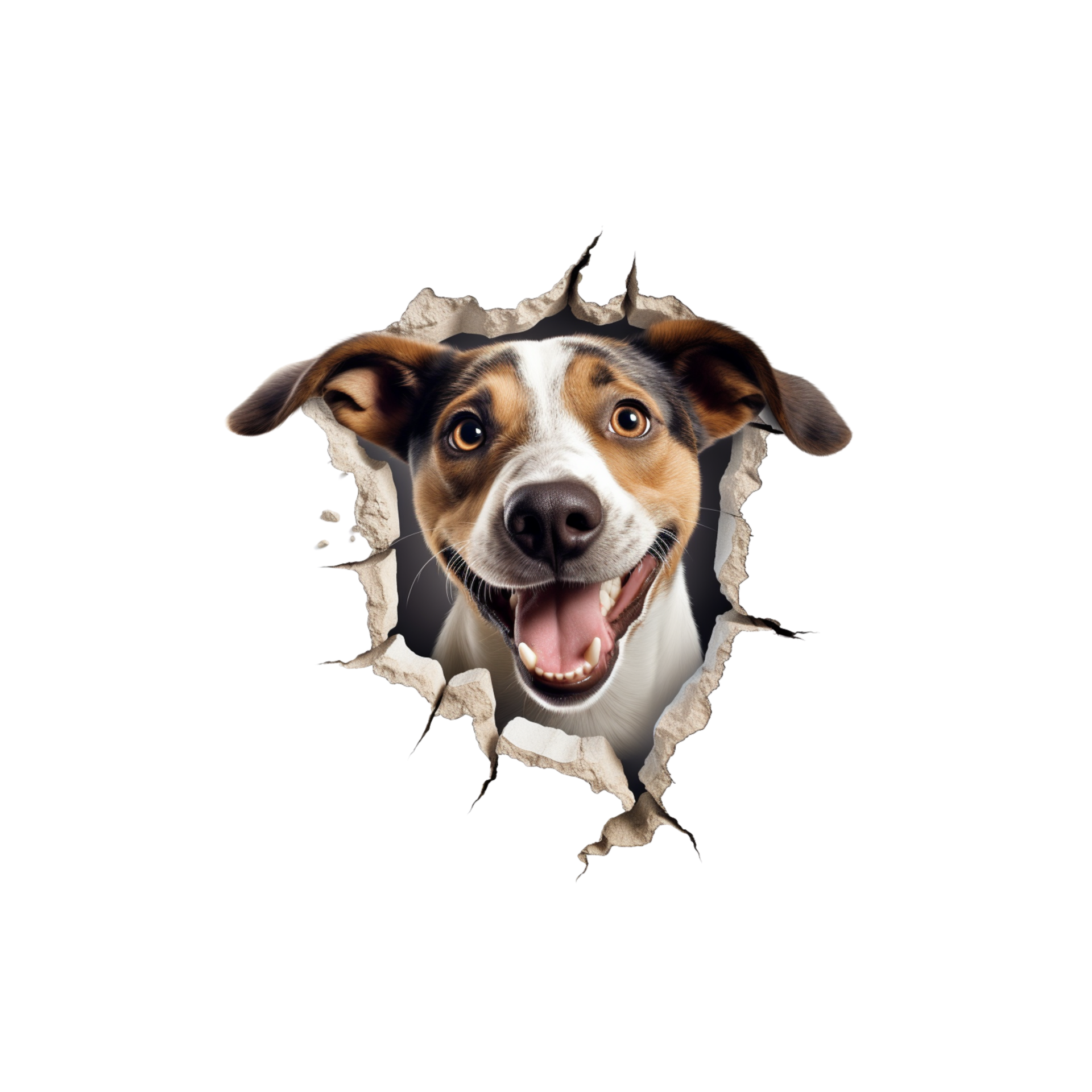 A Dog Jumps Out Of The Wall 48847184 PNG a-dog-jumps-out-of-the-wall-48847184-png