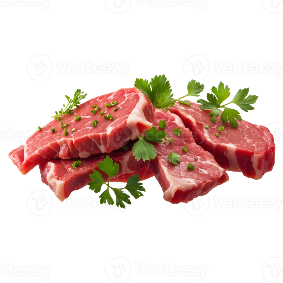 Meat Medley Raw Meats Isolated on a Transparent Background png