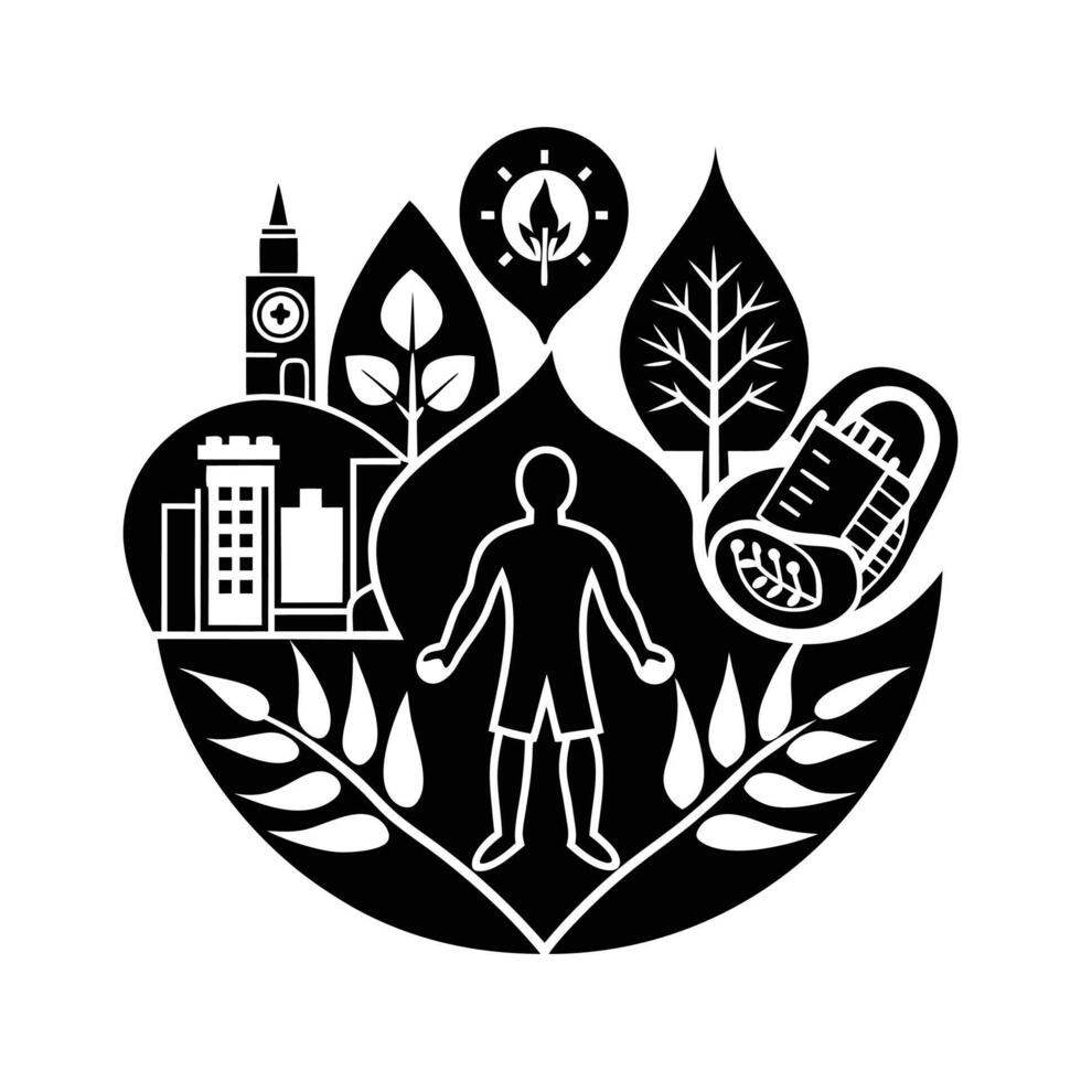 diabetes day logo icon silhouette design black and white vector