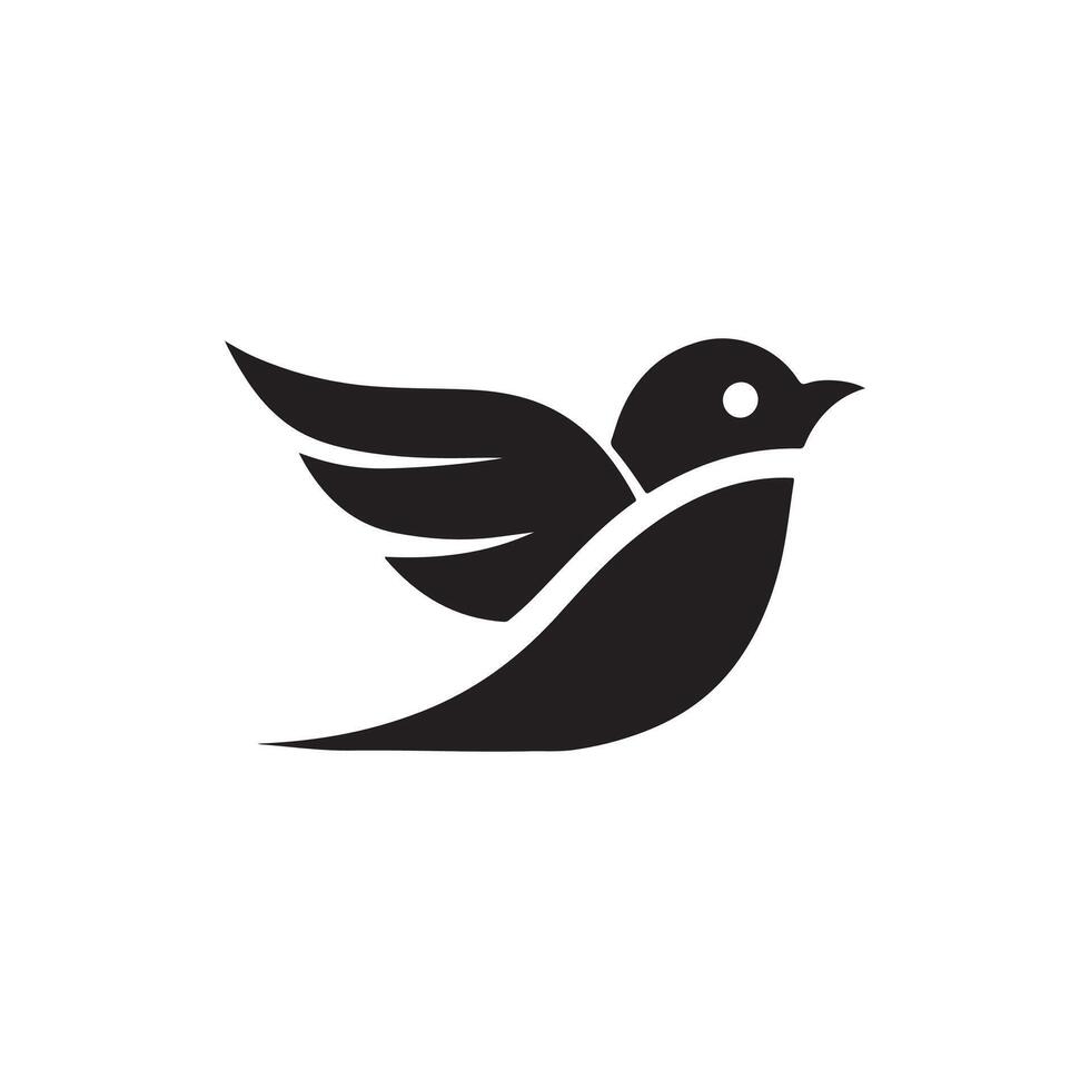 bird silhouette logo design template black and white vector