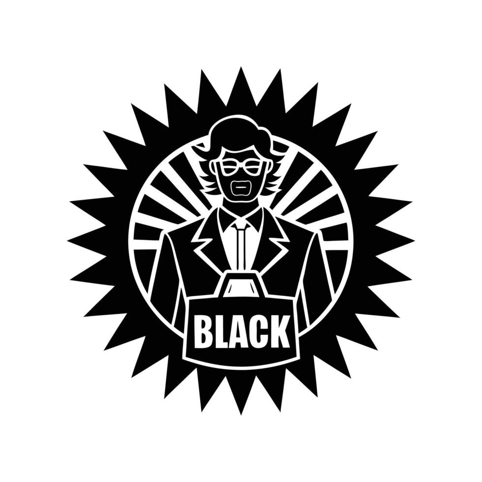 black Friday art silhouette icon logo design black and white vector