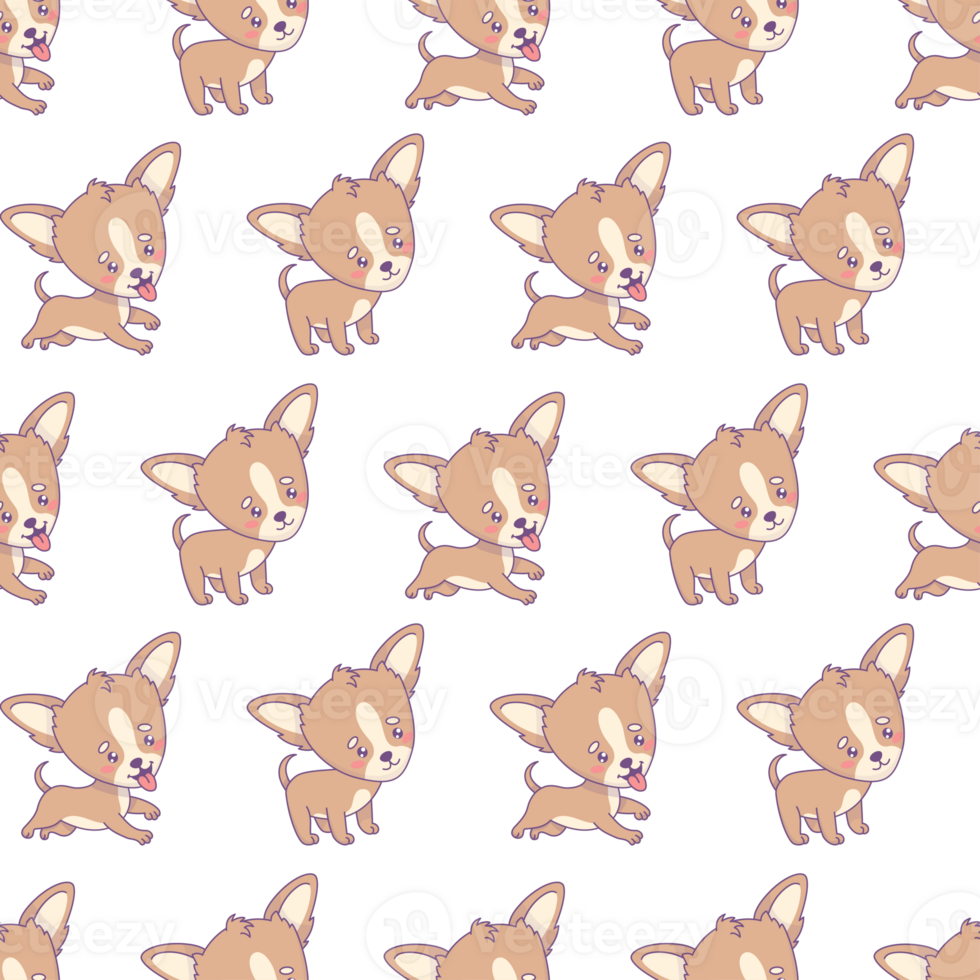 Seamless pattern with chihuahua dog png