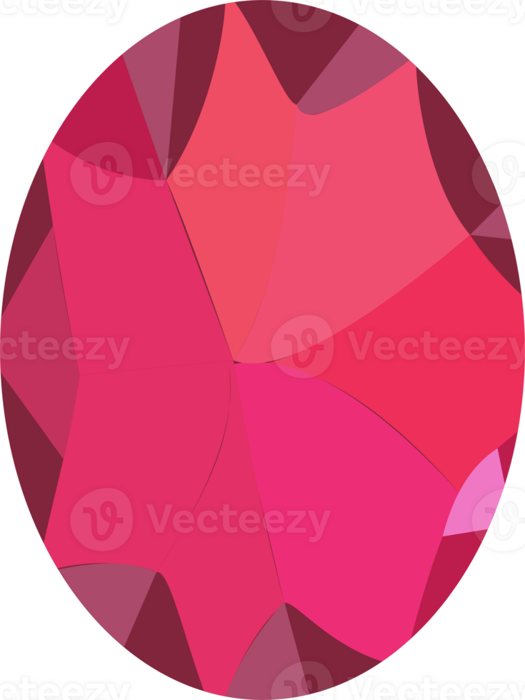 Red gemstone oval shape png