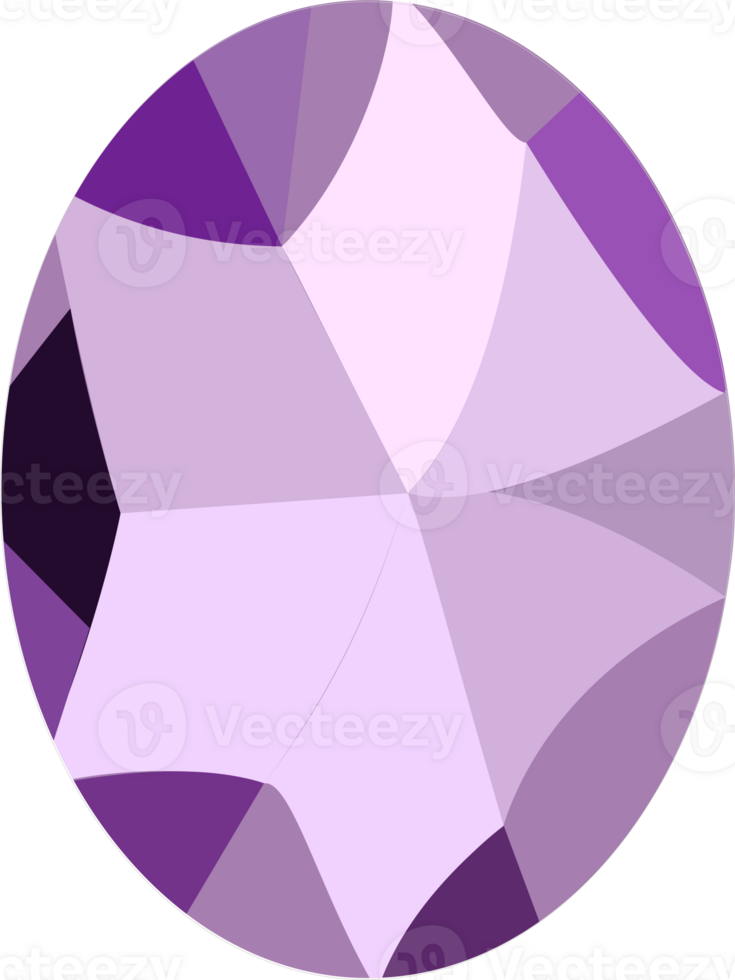 Purple gemstone oval shape png
