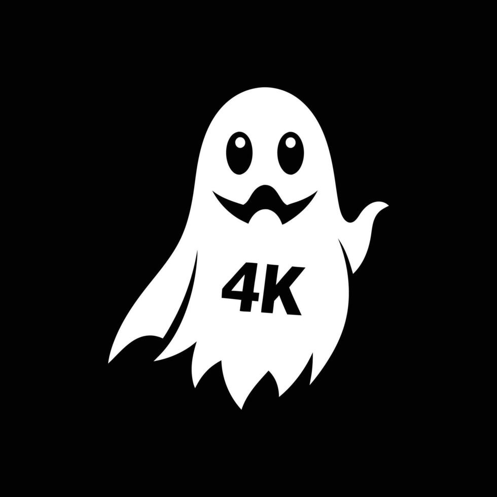 Halloween ghost with eyes , logo, icon, Doodle, Halloween ghost with eyes silhouette black and white vector