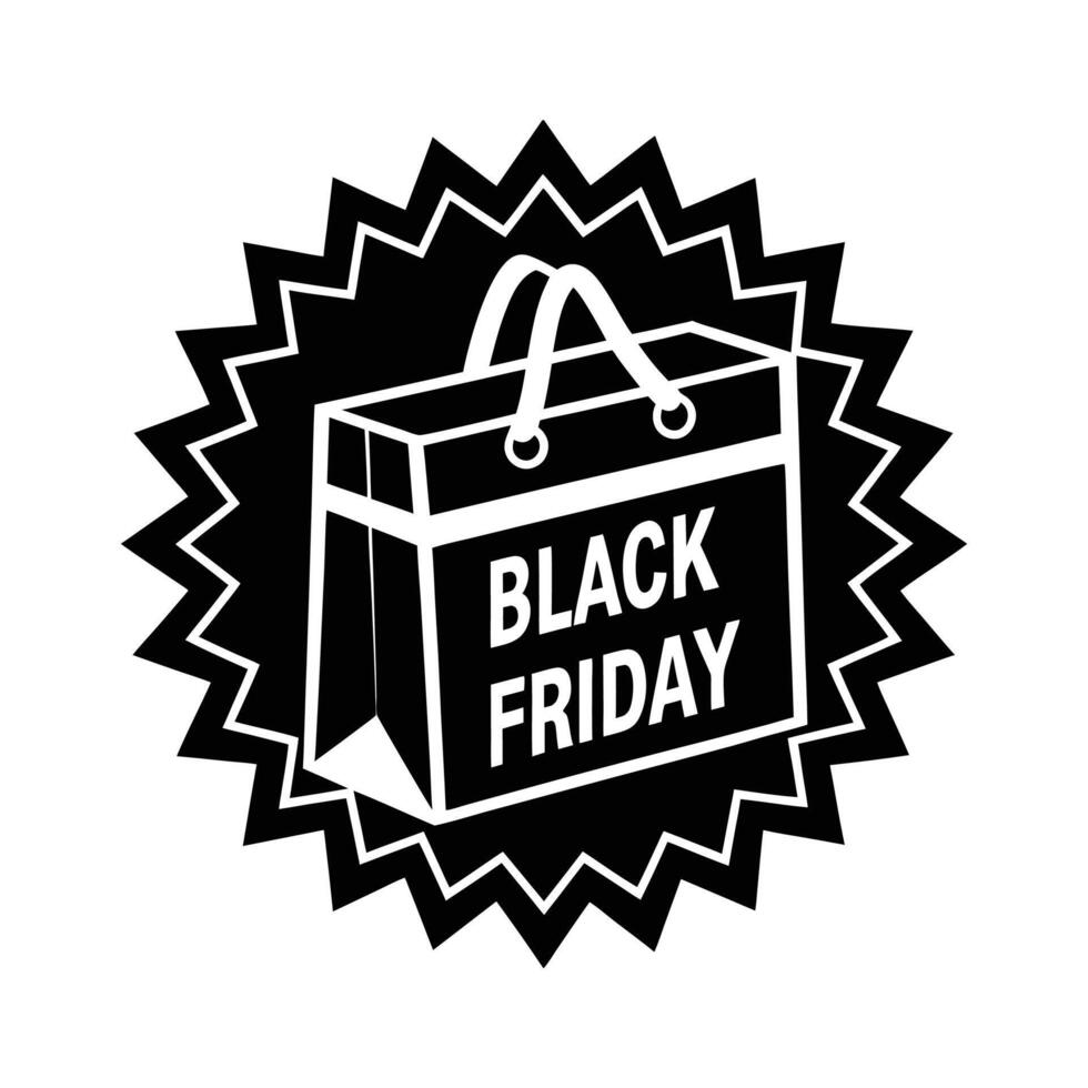 black Friday art silhouette icon logo design black and white vector