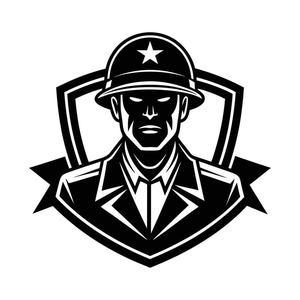 veterans' day art silhouette logo design black and white vector