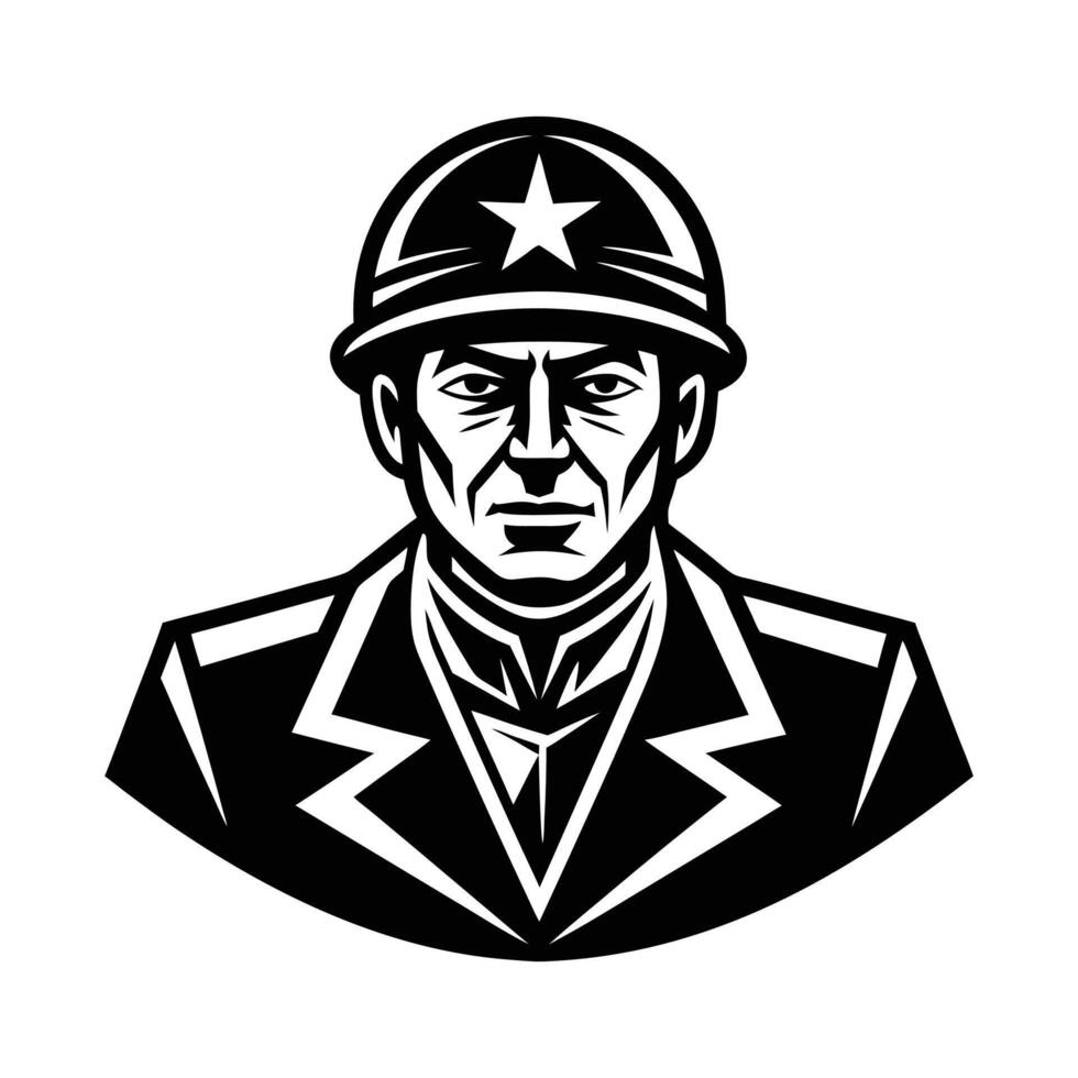 veterans' day art silhouette logo design black and white vector