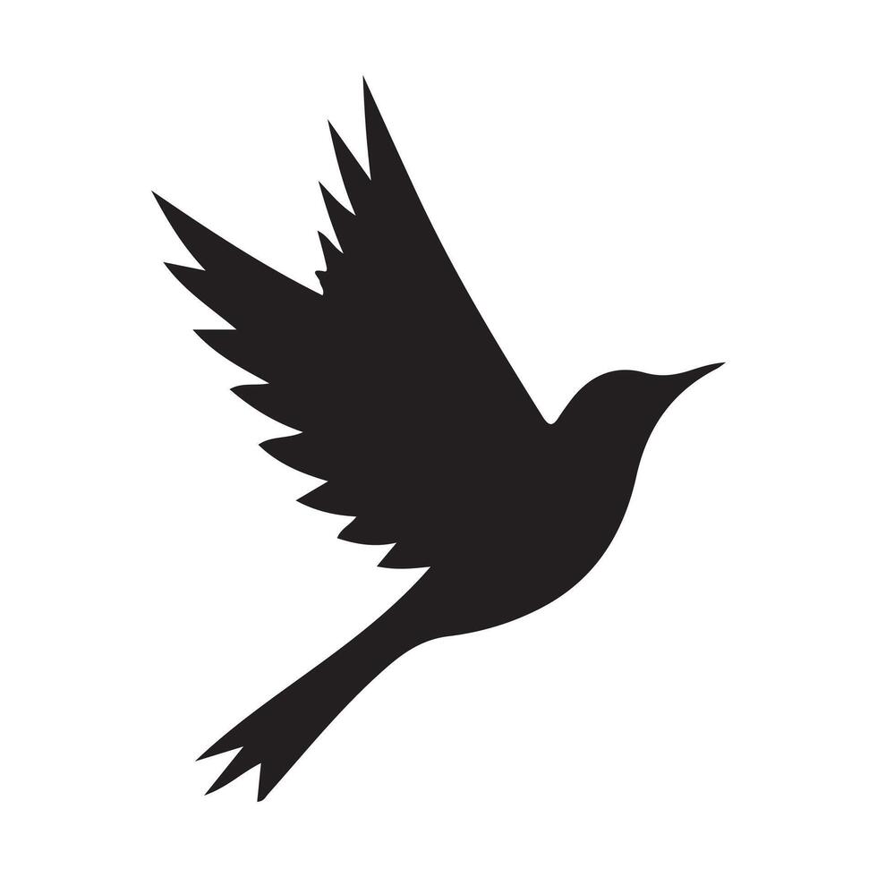 bird silhouette logo design template black and white vector