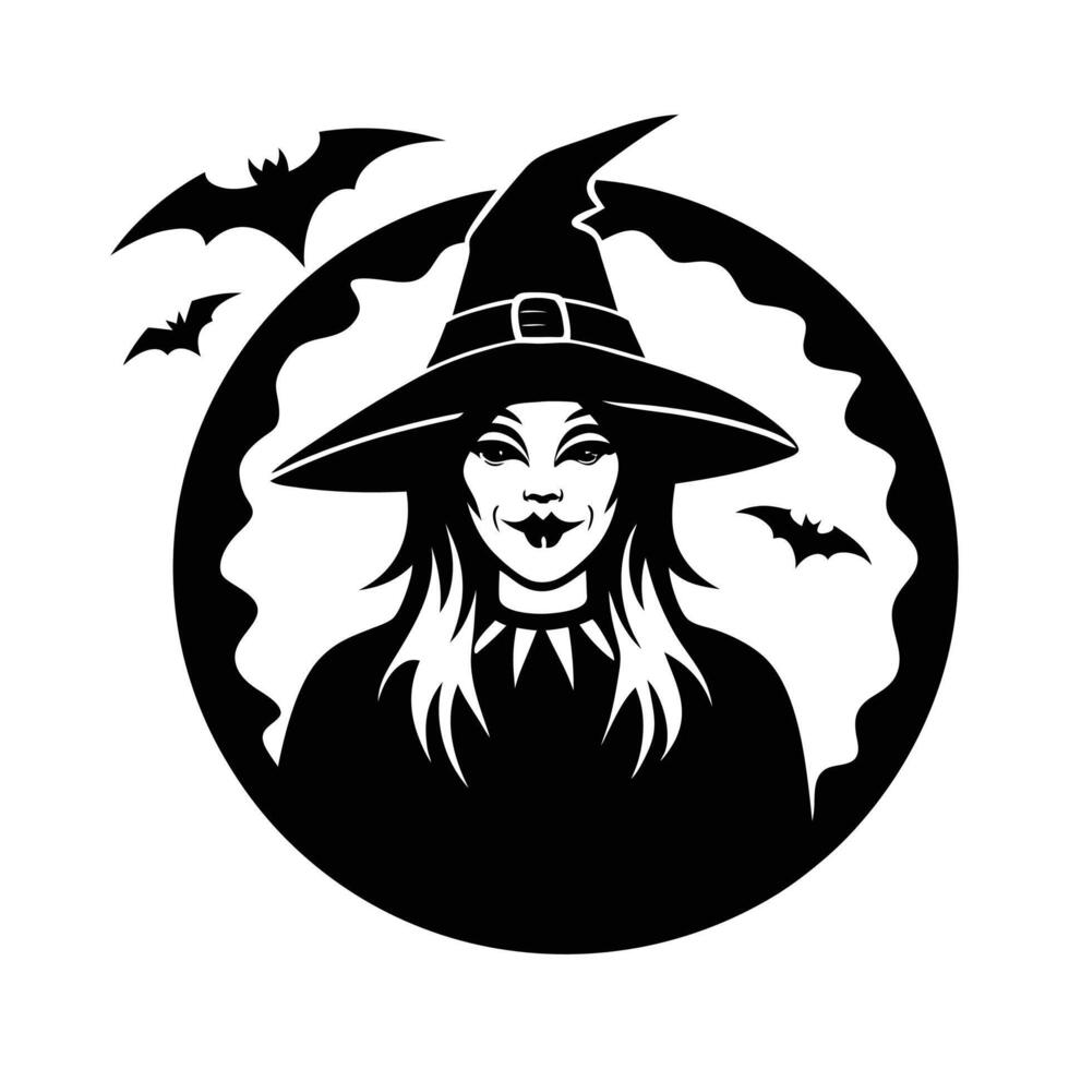 Halloween Christ art logo silhouette icon design black and white color vector