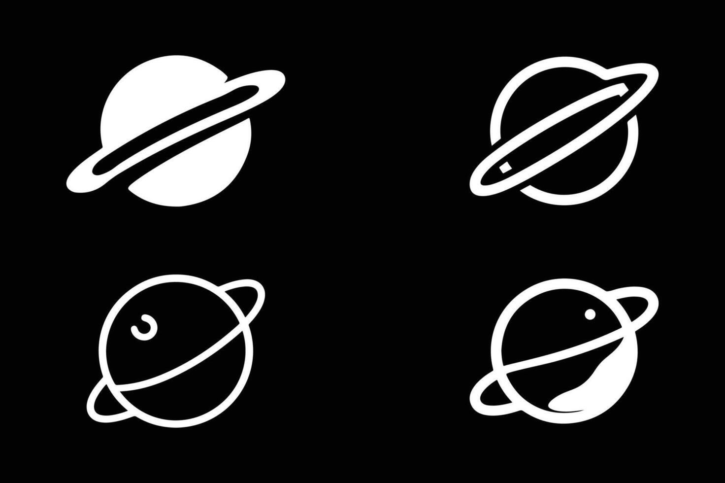 set of mars art silhouette logo design black and white vector