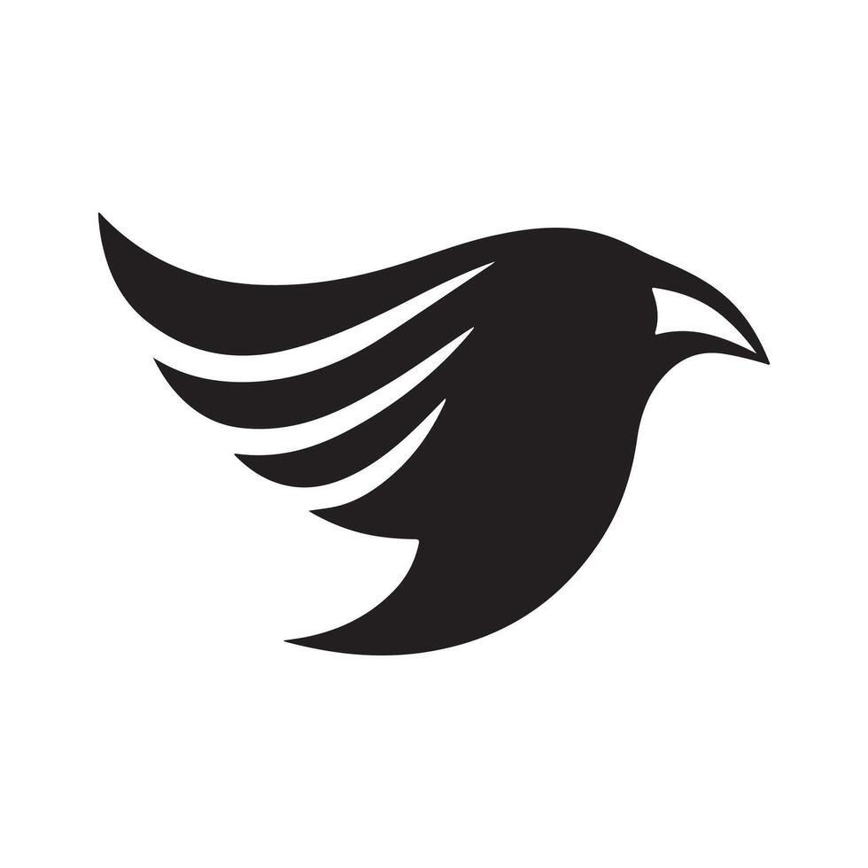 bird silhouette logo design template black and white vector