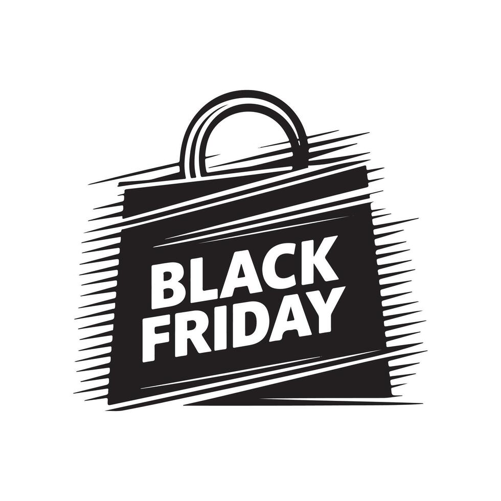 black Friday art silhouette icon logo design black and white vector