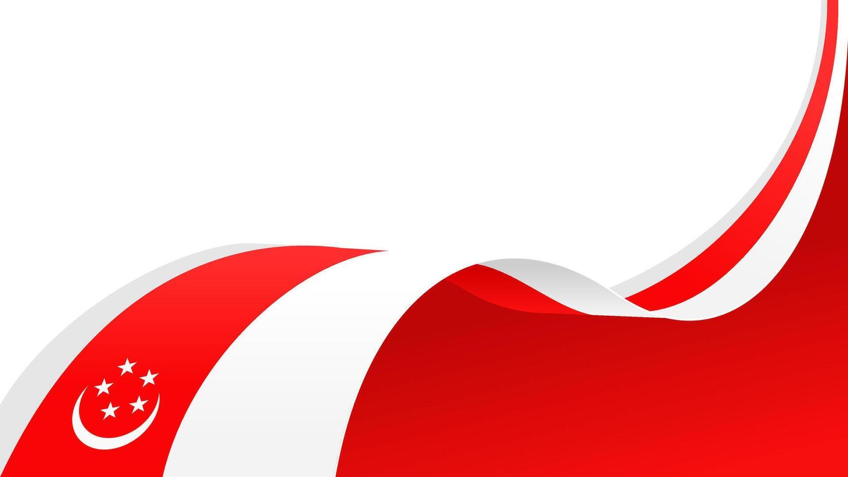 wavy singapore flag background with copy space for text. singapore national day vector