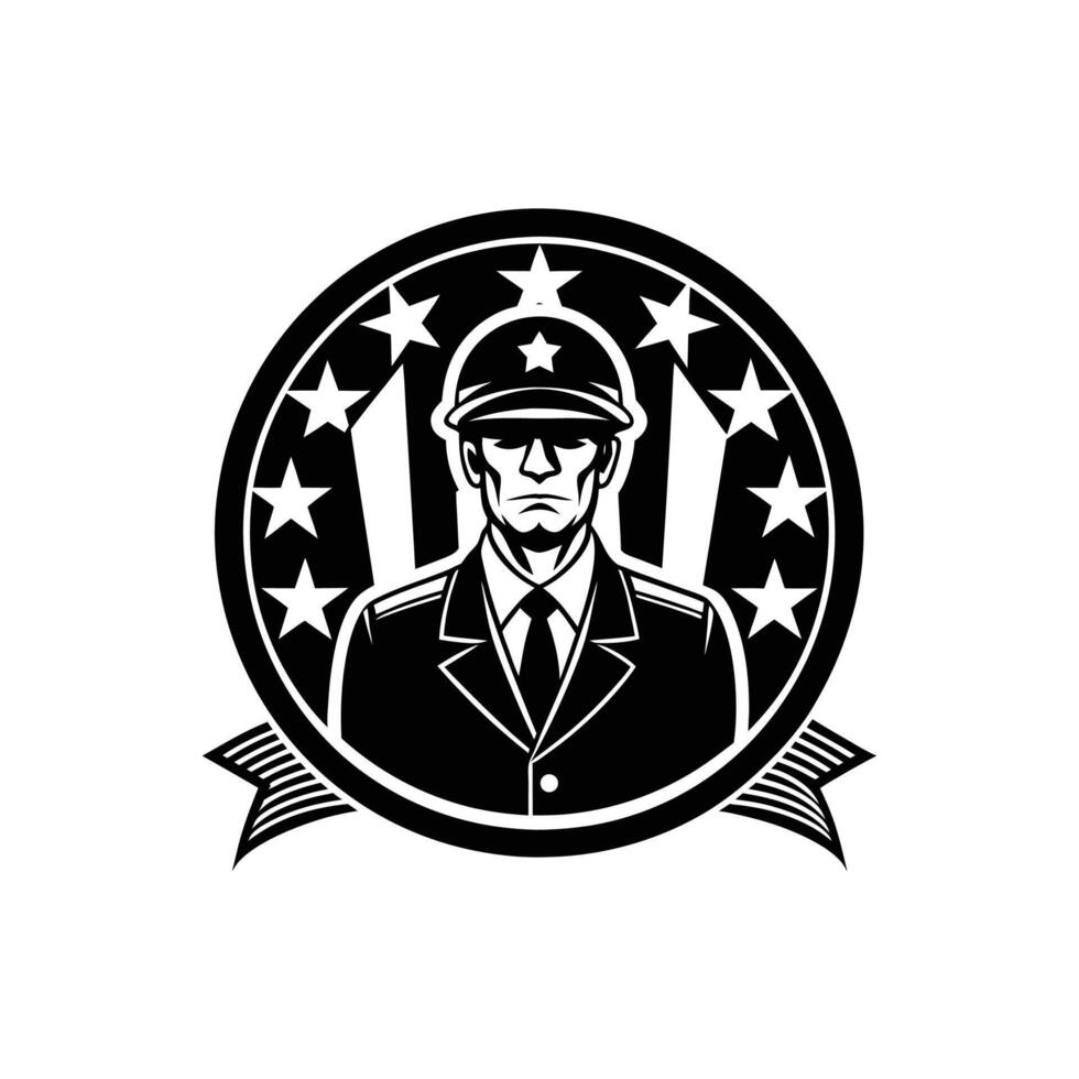 veterans' day art silhouette logo design black and white vector