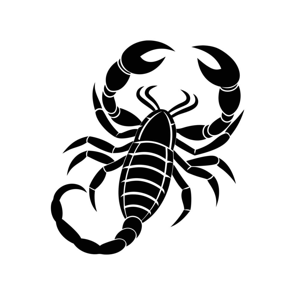 Scorpio art silhouette logo design black and white vector