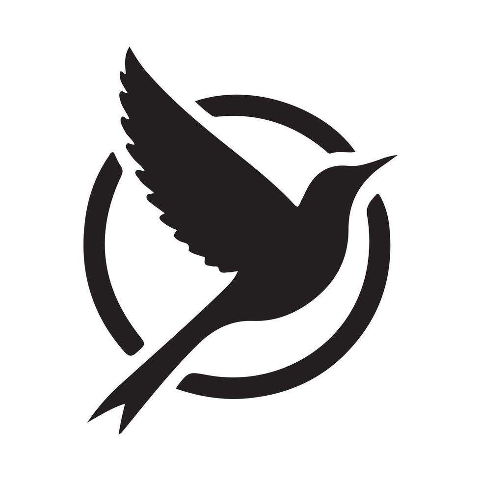 bird silhouette logo design template black and white vector