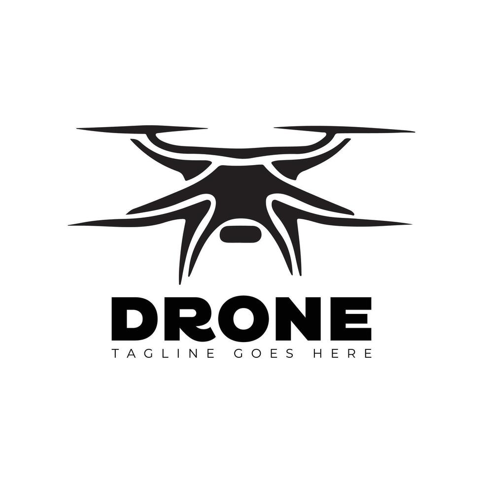 drone logo design style template black and white vector