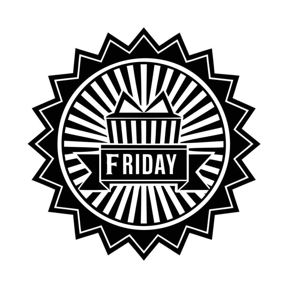 black Friday art silhouette icon logo design black and white vector