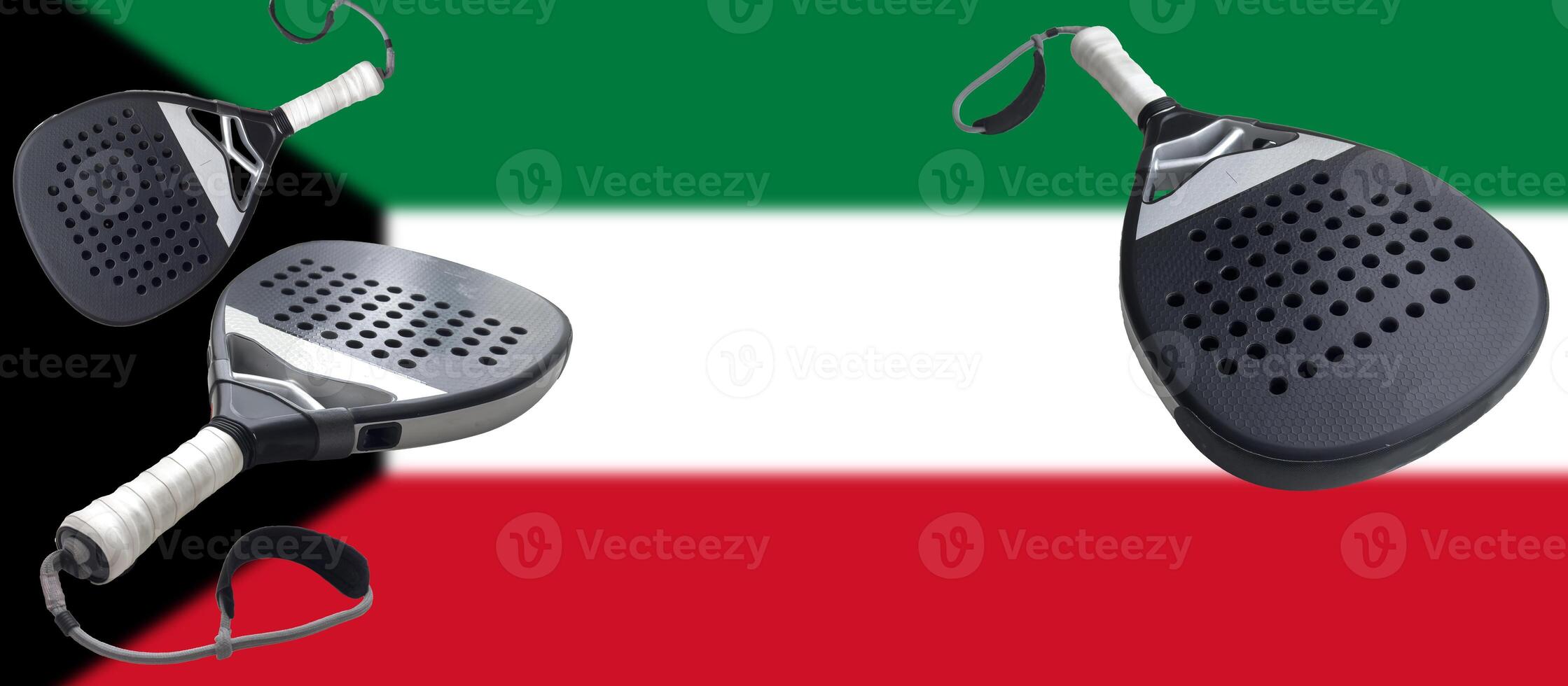 Paddle rackets with flags of countries photo
