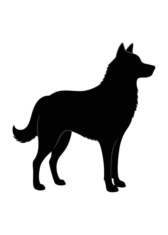 Black dog silhouette on white background vector