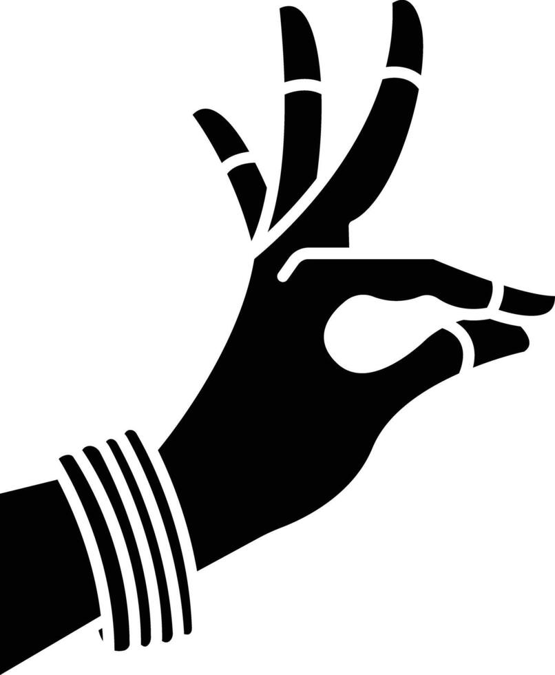 Hand gesture solid glyph illustration vector