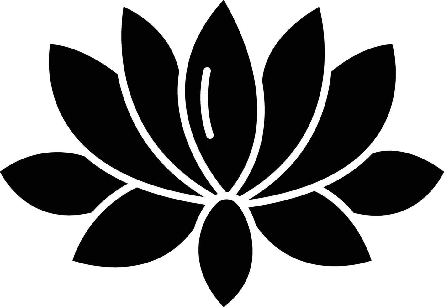 Lotus solid glyph illustration vector