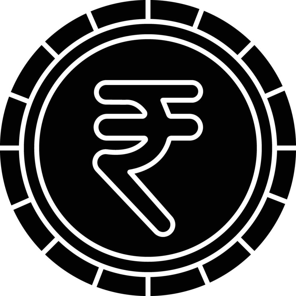 Rupee solid glyph illustration vector